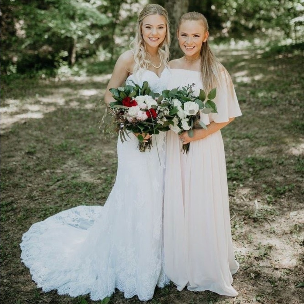 Blush bridesmaids dress